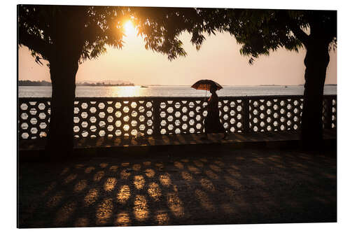 Aluminium print Street Scene in Asia at Sunset