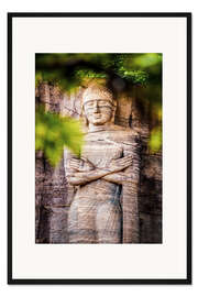 Gerahmter Kunstdruck Riesige Buddha-Statue in Sri Lanka