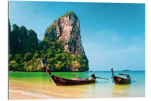 Gallery print Tropical beach with boats