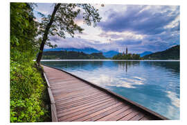 Foam board print Lake Bled at sunset