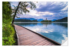 Naklejka na ścianę Lake Bled at sunset