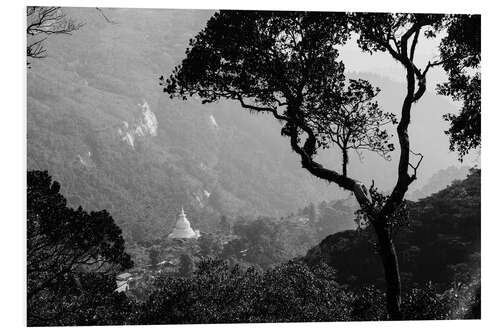 Hartschaumbild Spiritueller Tempel in den Bergen von Sri Lanka