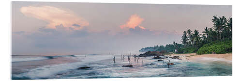 Akrylbilde Sri Lanka Stilt Fishermen Landscape in Sri Lanka