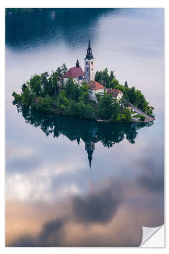 Wandsticker Kirche Mariä Himmelfahrt am Bleder See in Slowenien