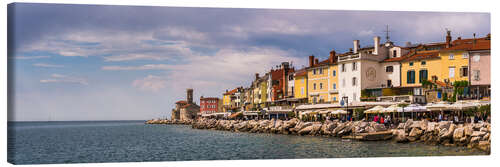 Quadro em tela Cidade de Piran na costa do Mediterrâneo