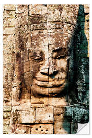 Selvklæbende plakat Ruins at the Temples of Angkor Wat in Cambodia