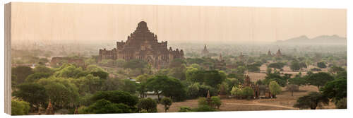 Holzbild Tempel von Bagan in Myanmar (Burma)