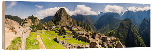 Wood print Ancient Inca Ruins of Machu Picchu in the Andes Mountains of Peru