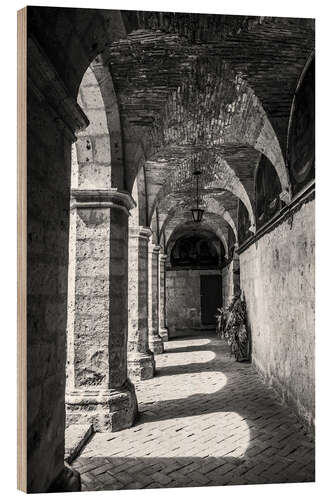 Wood print Stone Arch Architecture at a Monastery