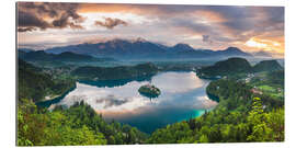 Gallery print Lake Bled Landscape at Sunset in Slovenia