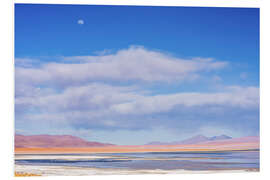 Bilde på skumplate Moon Over Altiplano Landscape in Bolivia