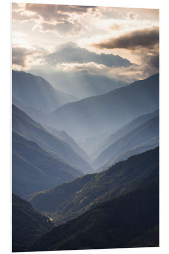 Foam board print Misty Mountain Landscape in the Jungle