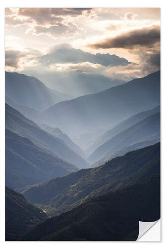 Wall sticker Misty Mountain Landscape in the Jungle