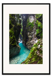 Gerahmter Kunstdruck Schlucht im Triglav-Nationalpark in Slowenien