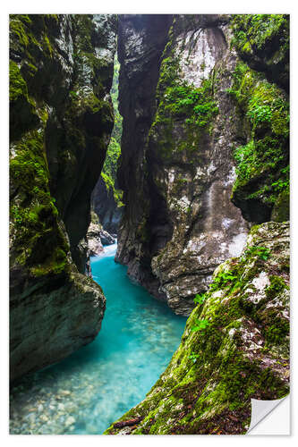 Självhäftande poster Canyon in Triglav National Park in Slovenia