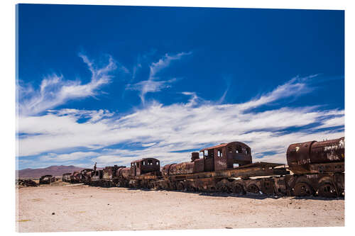 Obraz na szkle akrylowym Old Train Cemetery in Uyuni Salt Flats in Bolivia