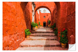 Selvklebende plakat Santa Catalina Monastery in Arequipa in Peru I