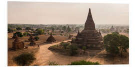 Foam board print Temples of Bagan at sunrise in Myanmar (Burma)