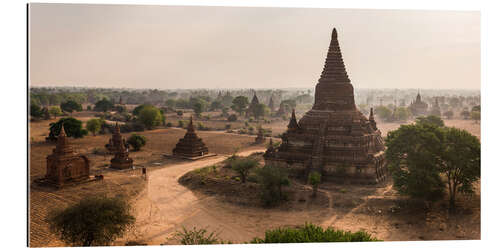 Stampa su plexi-alluminio Templi di Bagan all'alba in Myanmar (Birmania)