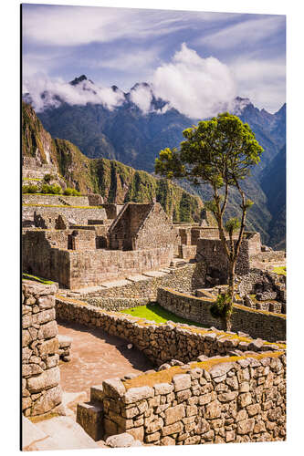 Aluminium print Machu Picchu in the Andes Mountains of Peru