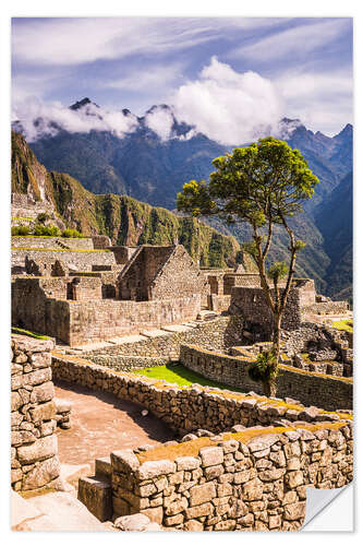 Sticker mural Machu Picchu dans les Andes du Pérou