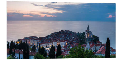 Bilde på skumplate Piran at Night on the Mediterranean Coast of Slovenia