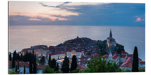 Galleriprint Piran at Night on the Mediterranean Coast of Slovenia