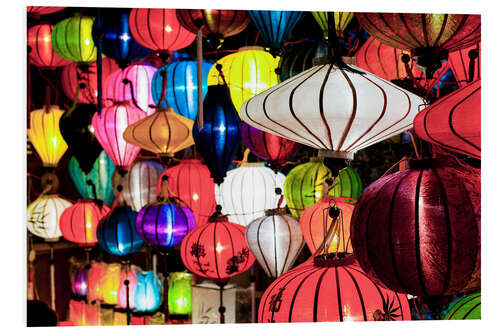 Foam board print Colourful Chinese Lanterns at Night