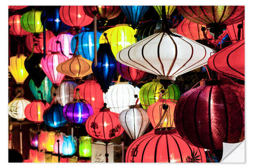 Sisustustarra Colourful Chinese Lanterns at Night