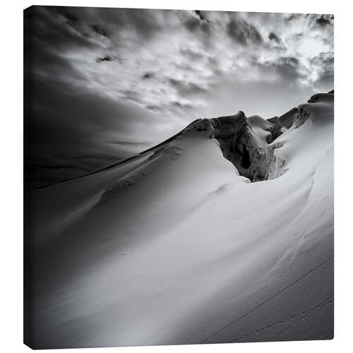 Canvas print Dramatic Snow Covered Mountain Landscape and Crevasse