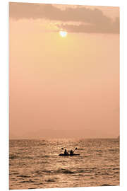 Foam board print Sunset kayaking in the ocean