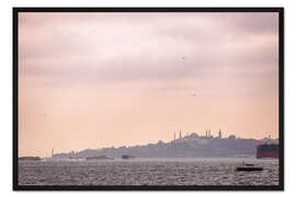 Gerahmter Kunstdruck Istanbul Stadtbild bei Sonnenuntergang in der Türkei