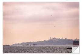 Wandsticker Istanbul Stadtbild bei Sonnenuntergang in der Türkei