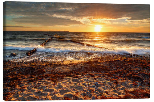 Canvas print Sunset on Rügen