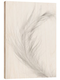 Tableau en bois Plume blanche II