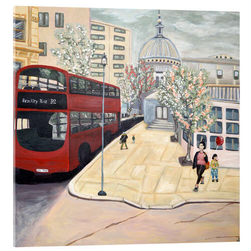 Tableau en verre acrylique Bus rouge à Londres