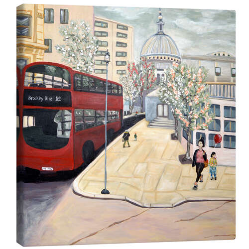 Tableau sur toile Bus rouge à Londres