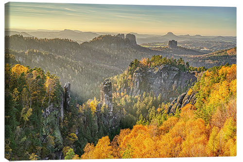 Obraz na płótnie View from the Carolafelsen in Saxon Switzerland