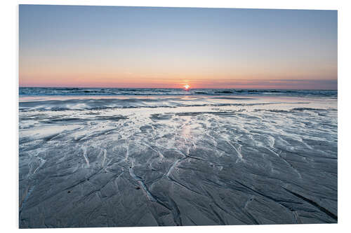 Hartschaumbild Sonnenuntergang am Nordseestrand