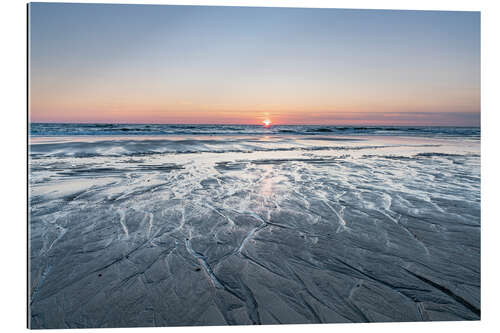 Gallery print Sunset on the North Sea beach