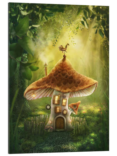 Galleritryck Magic mushroom house in the forest