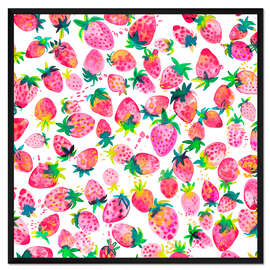 Gerahmter Kunstdruck Leckere Erdbeeren