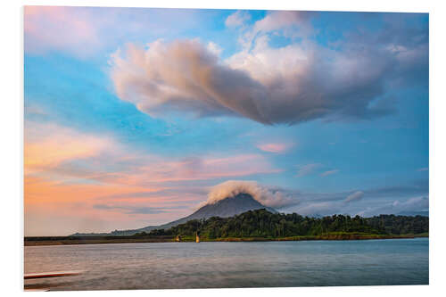 Tableau en PVC Volcan Arenal au Costa Rica au coucher du soleil