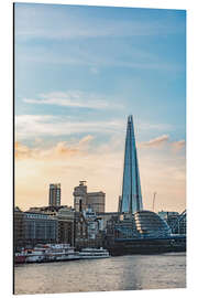 Quadro em alumínio The Shard em Londres ao pôr do sol