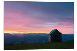 Aluminium print Rural Countryside Mountain Landscape at Sunset