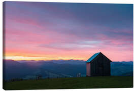 Canvas print Rural Countryside Mountain Landscape at Sunset