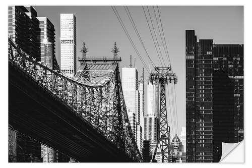 Självhäftande poster New York - Queensboro Bridge, Roosevelt Tramway