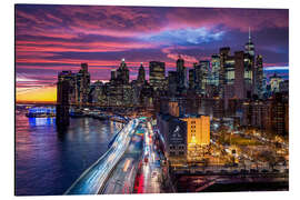 Aluminium print Dramatic skies over Lower Manhattan, New York City