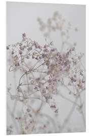 Foam board print Delicate purple dried flowers and twigs