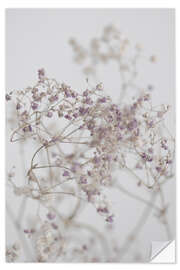 Wall sticker Delicate purple dried flowers and twigs